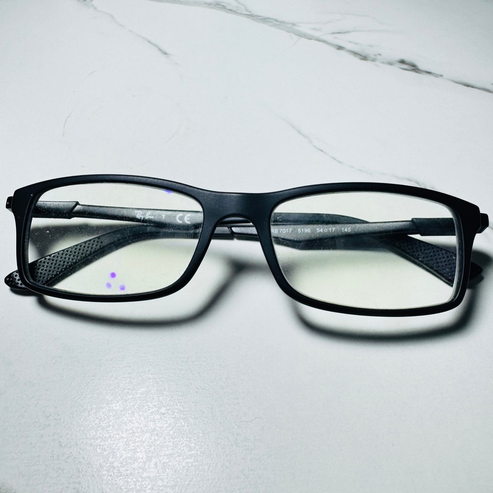 Ray-Ban RB 7017 5196 Matte Black Rectangular Eyeglass Frames 54-17-145